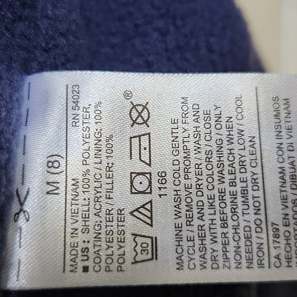 Old Navy Kids Puffer Vest,  Navy Blue with Green Dots , Size (M) - Picture 5 of 6